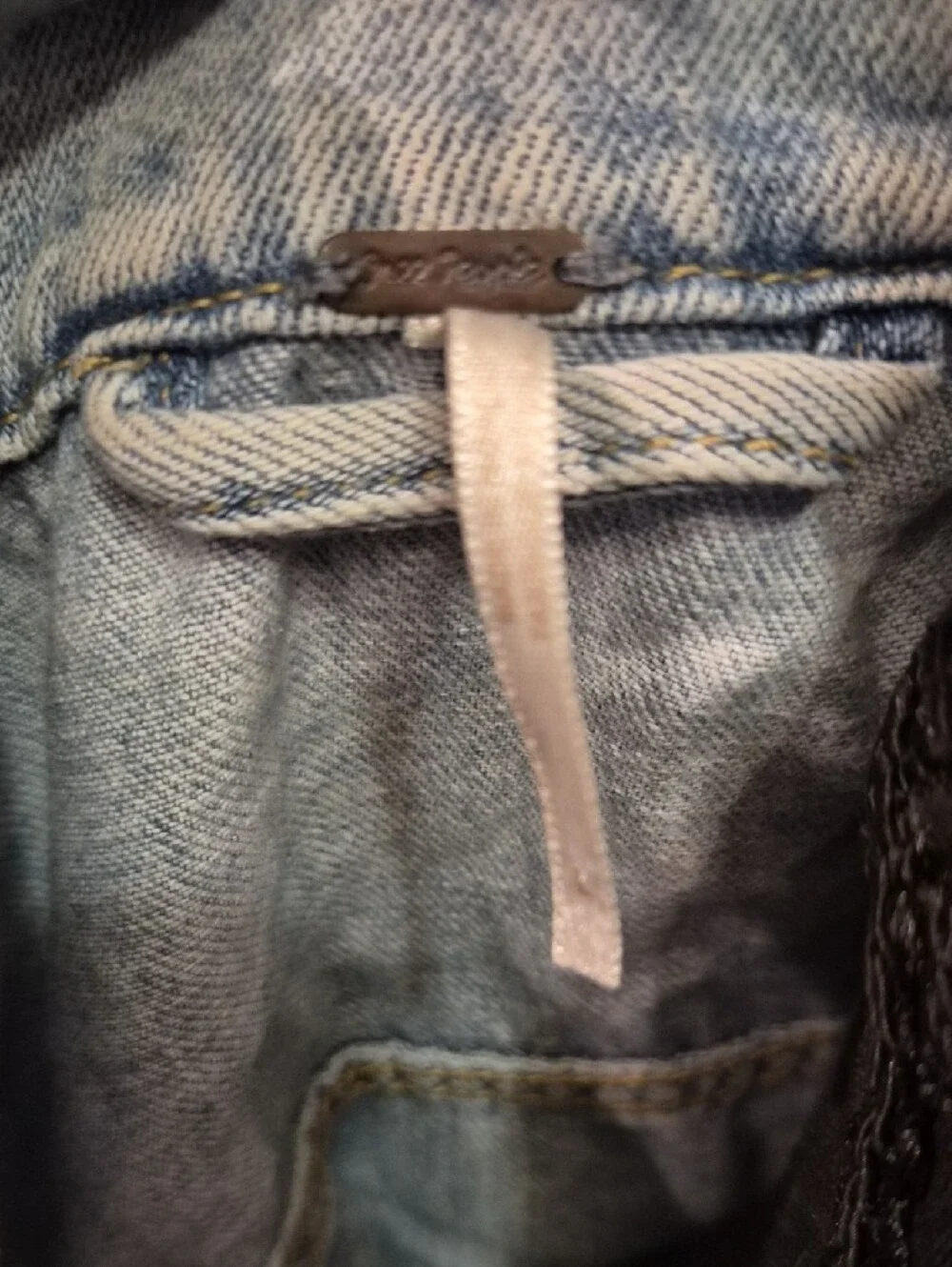 Free People Light Blue Distressed Denim Jacket